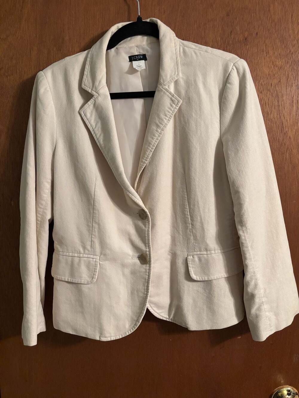 J.Crew Women's Beige Velvet Blazer Jacket Size 10